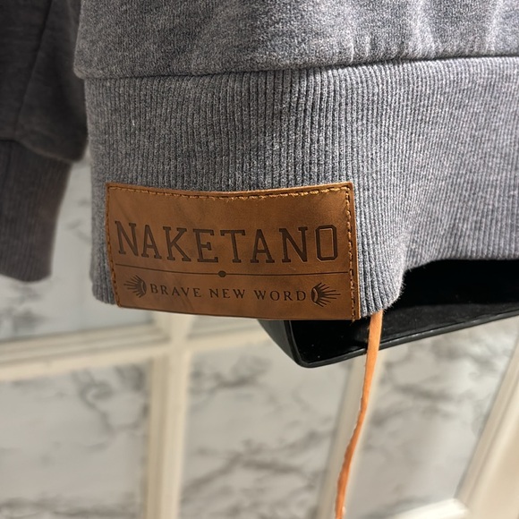 Naketano Size XL The Poet’s Choice Sweatshirt Colored GreyWhite GentlyWorn NWOTS - Picture 3 of 12